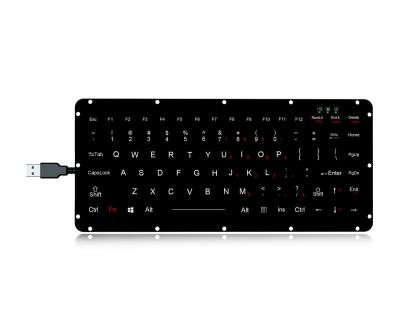 China Silicon Industrial Keyboard Compact With Backlight Panel Mount Version for sale