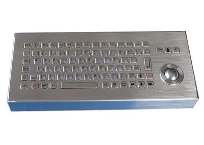 China IP68 86 Keys Desktop Stainless Steel Keyboard Vandal Proof With Trackball / FN Keys for sale