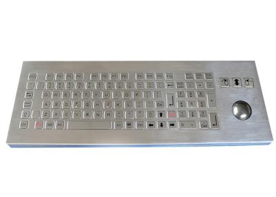 China Waterproof Desktop Metal Industrial Keyboard With Trackball 800DPI 101 Keys for sale