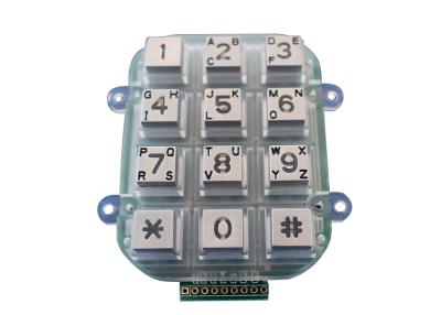 China Numeric Metal Keypad 4x3 Acess Control System IP65 12 Keys Dot Matrix Interface for sale