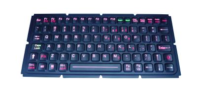 China Illuminated IP65 ruggedized silicone rubber 83 keys keyboard for military computer for sale