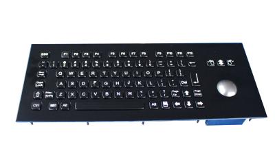 China Teclado negro a prueba de vandalismo durable del metal IP65 con el Trackball óptico para el teclado del quiosco en venta