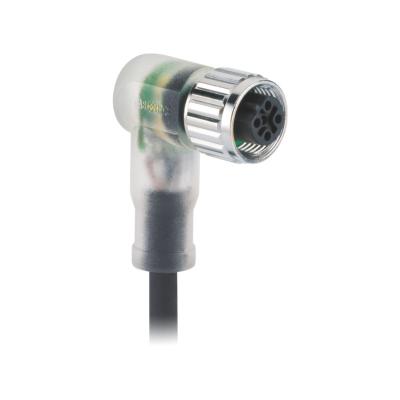 China LED Display Type M12 Cable Plug 5 Poles B Coding Female Right Angled Connector Molded PUR Cable for sale