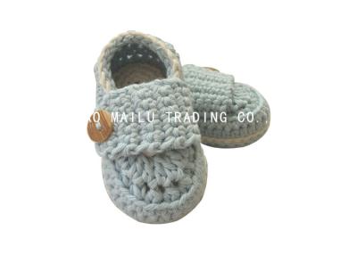 China Spring Grey Baby Shoes Washable Knitted Baby Sneakers With Shoe Plug for sale