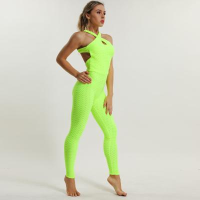 China Wholesale Hot Sexy Women Girls Gym Workout Wear Sports One-piece Yoga Pants Sets for sale
