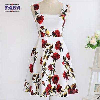 China Western fashion summer umbrella floral casual one piece cute dresses western wear for women for sale