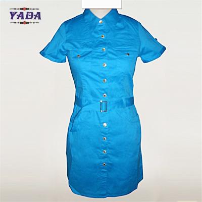 China La nueva venta al por mayor azul del bulto de la ropa de las mujeres de la moda del vestido de la oficina de las imágenes del diseño derecho se viste para las señoras en venta