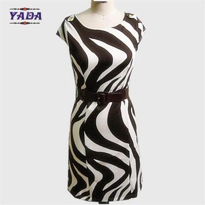 China Fashion zebra-stripe brand casual dresses latest dress designs pictures for young lady for sale