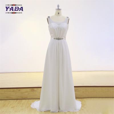 China New fashion jewel beaded sleeveless long chiffon bridal sexy transparent dresses dress wedding for sale