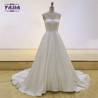 China Elegant screen cloth embroidery satin floor-length a-line sweetheart pattern wedding gown bridal dress for sale