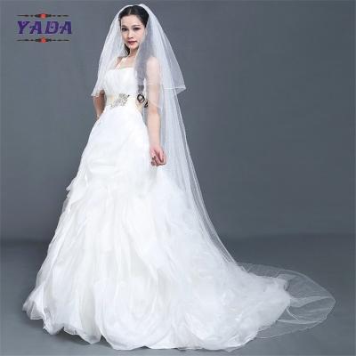 China Luxury off shoulder organza fabric bust latest gowns long tail ball gown alibaba wedding dress for sale