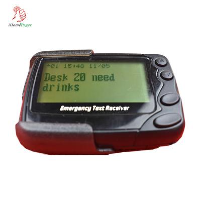 China wireless waiter wearing  service call alphanumeric 2 lines text pager hanging around the waist for sale