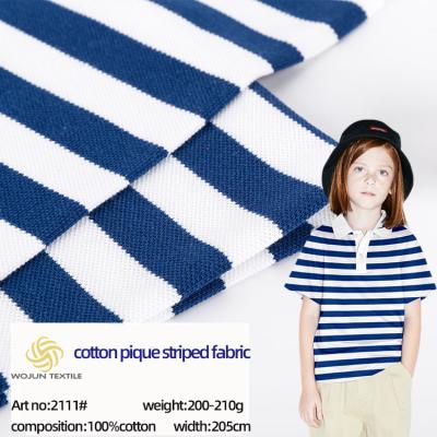 China Yarn Dyed Striped Knit Fabric Pique Cotton 100% For Polo Shirt for sale