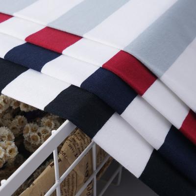 China Customized Striped Rib Knit Fabric , Moisture Wicking 170g Colored Cotton Fabric for sale
