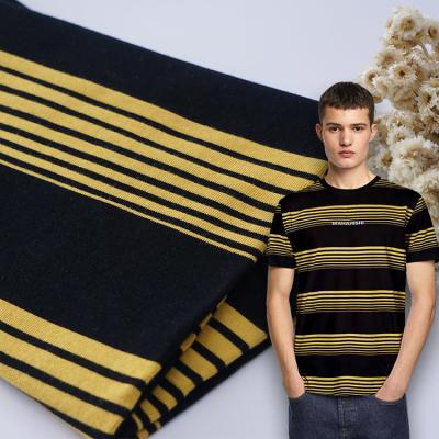 China Yarn Dyed Stripe And Double Yarn High Quality Single Jersey Fabric For Polo Shirt for sale