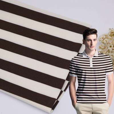 China Skin Friendly Striped Material Fabric 190gsm Stretch Modal Texture For Polos Shirt for sale