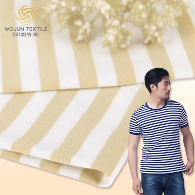 China Wear Resistant Easy To Dry Striped Material Fabric Knit Style For T Shirt for sale