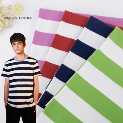 China Durable And Skin-Friendly Healthy Breathable Striped Knit Fabric For T-Shirt for sale