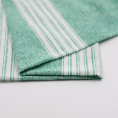 China Tejido suave, de alta calidad y acogedor de material de algodón rayado para camiseta en venta
