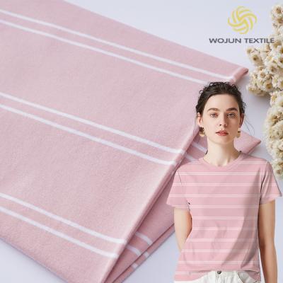 Китай Здоровая и удобная для кожи мягкая хлопчатобумажная полосатая ткань для футболки продается