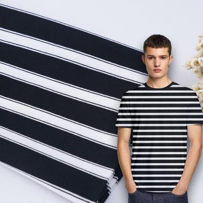 Chine Bonne texture et à la mode Facile à entretenir Tissu tricoté rayé pour T-shirt à vendre