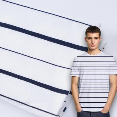 China Soft And Durble Simple And Good Quality Striped Cotton Fabric For T- Shirt for sale