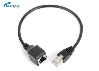 China LAN Network Patch Cord Custom Black SFTP Cat 6 24AWG Bare Copper Conductor for sale