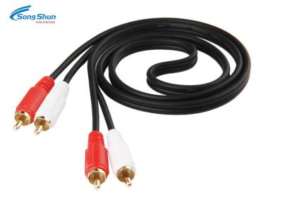 China Two RCA Audio Cable Wire , Converter Video AV Audio Cable Extension Cord for sale
