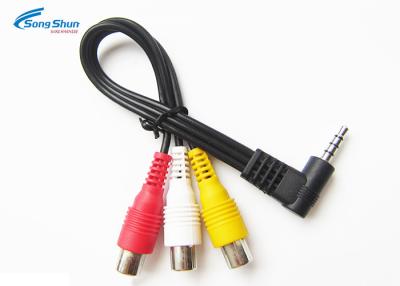 China Video Audio Cable Cord 3 RCA Male Plug To RCA Stereo DC 3.5mm 4 Pole Home Appliance for sale