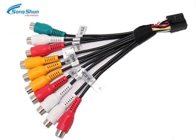 China Vehicle Audio Cable Cord RCA CD Car Wire Harness 7/0.127 Bare Copper RCA Male Plug for sale