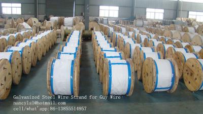 China ASTM 475 EHS 1 tiesura galvanizada 4 pulgadas del cable con el embalaje de madera del carrete en venta