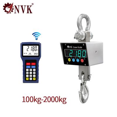 China NVK Small 100kg-2T Industrial 201 Stainless Steel material hanging crane scale with wireless device for sale