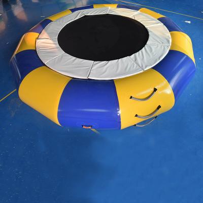 China PVC Tarpaulin Round Inflatable Water Trampoline Durable With Spring Structure for sale