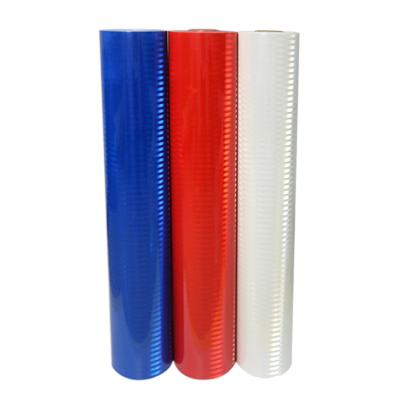 China White Blue Red Prismatic Reflective Temporary Vinyl Film PET Material for sale