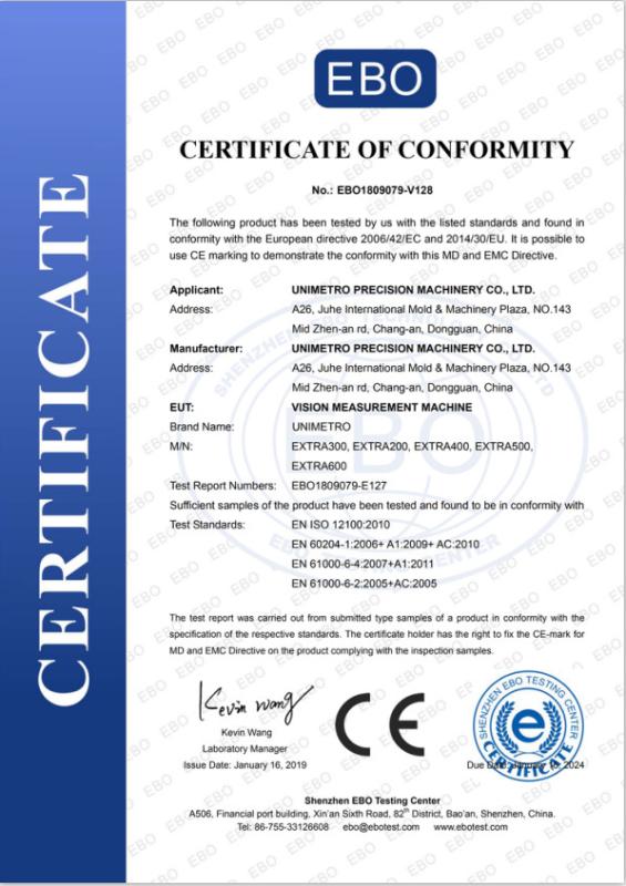 CE - Unimetro Precision Machinery Co., Ltd