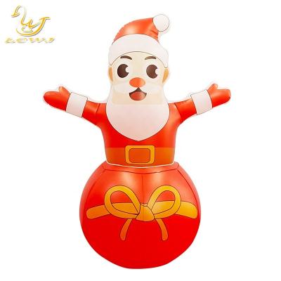 China Roly Poly Air Blow Up Santa Claus Christmas Inflatable Decorations With LED Light for sale