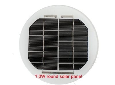 Chine Noir panneau solaire rond de 2 watts aucun chargeur de cadre pour le mini feu de signalisation à vendre