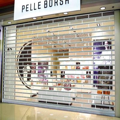 China 3mm 2.3mm Transparent Roller Shutter Door Polycarbonate Clear Plastic Roll Up Doors for sale