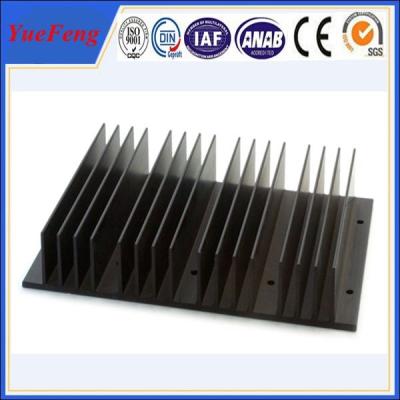 China Black anodizing extrusion aluminum heat sinks profiles with cnc drilling processing for sale