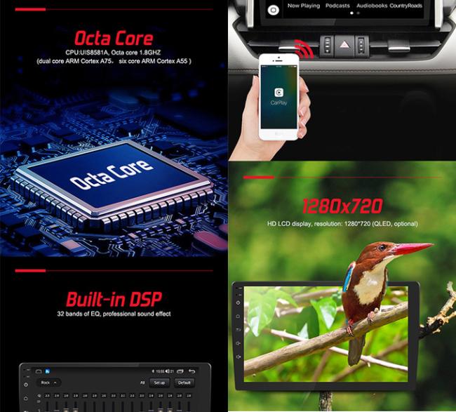 1280*720 Qled Universal Car Stereo With Usb Port