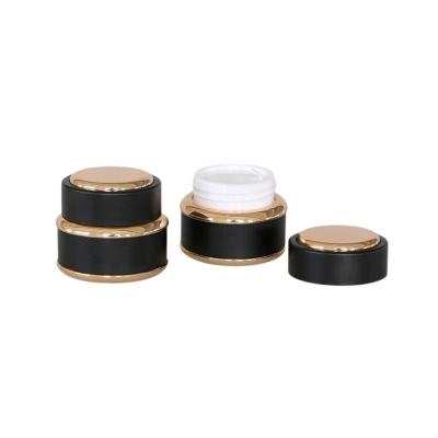 China Black Color Empty Glass Skin Cream Containers Portable With Matching Lid for sale