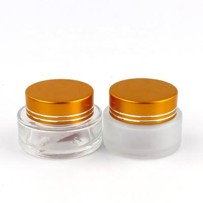 China Airless Glass Beauty Cream Jars Aluminium / Plastic Cap 25-65mm Height for sale