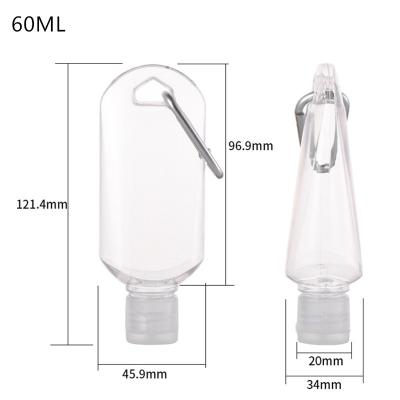 China Botella plástica del desinfectante de la mano del trapezoide 60ML en venta
