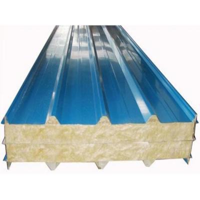 China Fireproof Galvanized Purlins For Roof And Wall Panel Rock Wool Sandwich Panel for sale