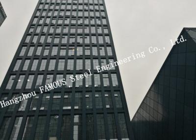 China Doppelter silberner niedrig--e Beschichtungs-Film glasierte Stock-erbautes System-Glasfassaden-Zwischenwand-Bürogebäude zu verkaufen