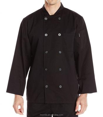China Serviço longo do OEM da cor do preto de Uniform Tops do cozinheiro chefe da luva para o restaurante do hotel à venda