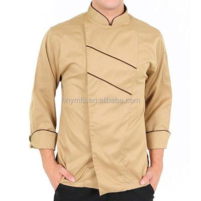 China Long Sleeve Customized White Black Poly - Cotton Blend Modern Chef Coats for sale