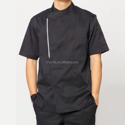 China Short Sleeve Chef Uniform Tops White 65% Polyester 35% Cotton Fabric for sale