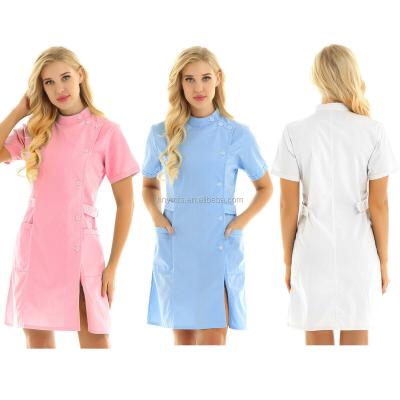 China Customized Hospital Staff Uniforms Medial Short Sleeve Lab Coat for sale
