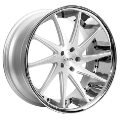 China Silver Machined 24 Inch Staggered Rims With Chrome Lip ISO 9001 for sale